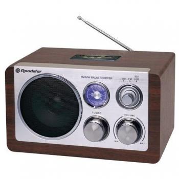 Holz Tischradio Roadstar HRA-1325US – USB Kartenslot für MP3