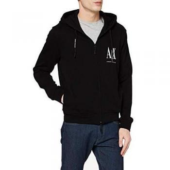 Armani Exchange Men's Hooded Sweatshirt (Color: Black, Size: M)