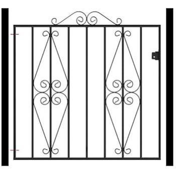 Stirling Scroll Low Flat Top Single Gate – 1067 mm Width × 914 mm Height, Heavy‑Duty Steel, Galvanized & Powdered