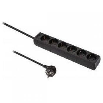Regleta de 6 Tomas Schuko Negro 1,5 m – Modelo Valueline