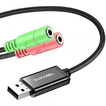 DuKabel Externe USB Audio Adapter für PC, Laptop und PS4