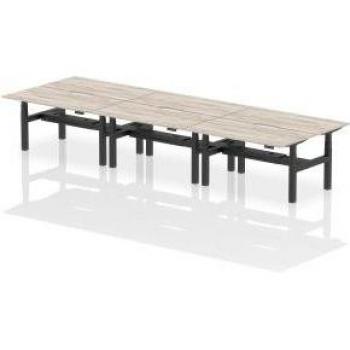 Air Back-to-Back 1600 x 800mm Height Adjustable 6 Person Bench Desk