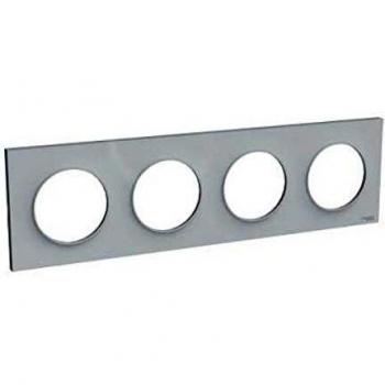 Plaque Odace Styl 4 postes gris horizontal/vertical