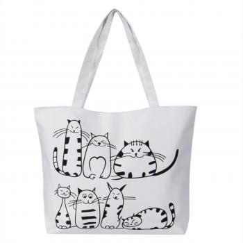 Travel Handbag with Cute Cat Print