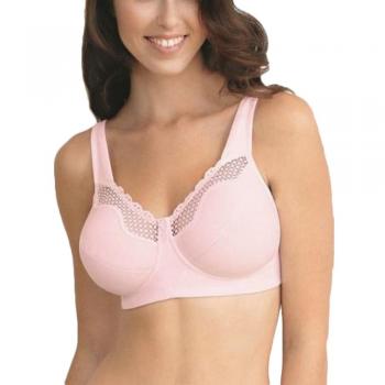 Bestform Women's Cotton Comfort Support Soft Cup Bra (38DD, pink)