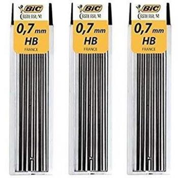 BIC Lot de 6 Etuis de 12 mines pour porte-mines Critérium 0,7 mm HB