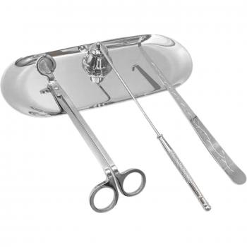 Candle Care Kit: Wick Trimmer, Snuffer, Dipper with Storage Tray