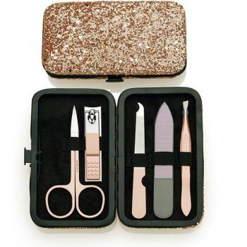 Juego de manicura tijeras y cortaúñas oro rosa