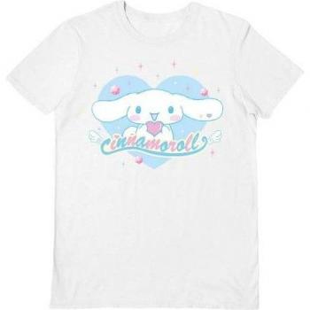 Sanrio Unisex Adult Cinnamorol Heart Short Sleeve T-Shirt