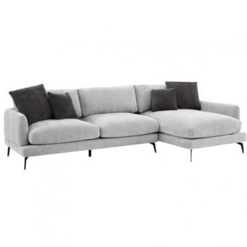 Ecke Rechte – hellgraues Vente‑Unique Sofa aus Strukturmaterial