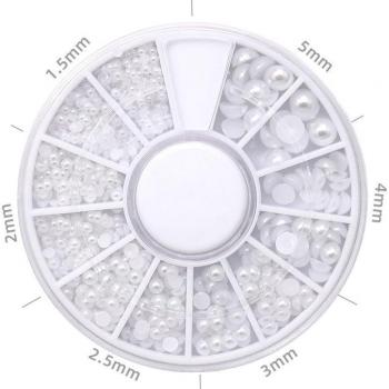HNUIX White 3D Nail Decoration Pearls