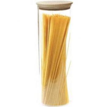 Bocal en verre avec couvercle hermétique en bois 1,4 l