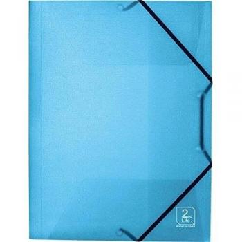 FAVORIT Cartella 3 lembi blu con elastico 2Life