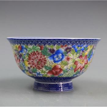 Qianlong Blue and White Enamel Bowl