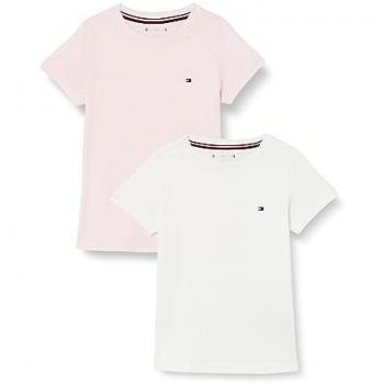 Tommy Hilfiger 2er‑Set Unterwäsche T-Shirts UG0UG00307 Rosa Regular Fit – Packung mit Logo‑Stickerei