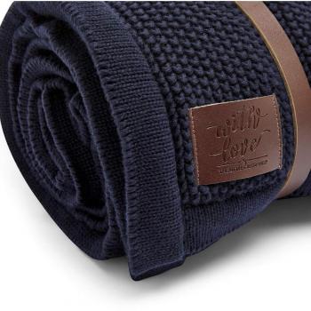 The Little Green Sheep Babydecke, Bio-Strick-Fleece, Dunkelblau