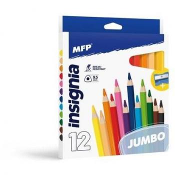 MFP 12 ks pastelky JUMBO trojhranné s ořezávátkem