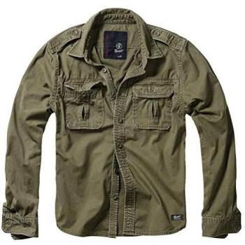 Brandit Vintage Lange Mouwen Overhemd Olijf 5XL