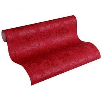 A.S. Création Papier peint à mémoire de forme floral vintage 10,05 m x 0,53 m Rouge métallisé