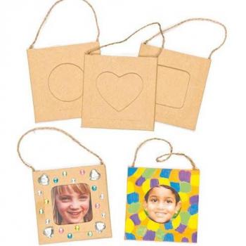 Mini Hanging Craft Photo Frames (Pack of 12) Heart Circle Square