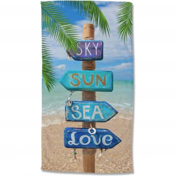 Good morning Strandtuch »Sommerbrise«, Velours, 100x180, Schnelltrocknend, Sommer, Strand, Erwachsene