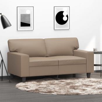 120 cm Cappuccino Faux Leather 2-Seater Sofa