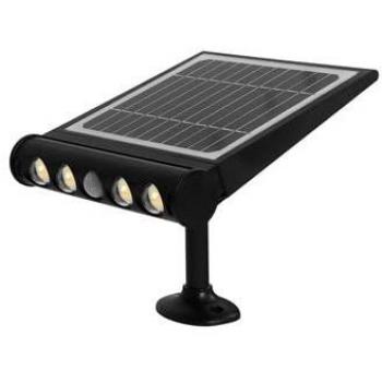 Aplique Solar LED 8W Negro con Sensor Crepuscular y Movimiento