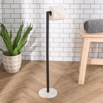 OHS Dual Color (Black/White) Marble Toilet Roll Organizer