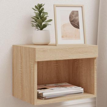 Wand-Nachttische mit LED-Leuchten 2 Stk. Sonoma-Eiche Vidaxl