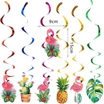 Hawaii Birthday Party Letter Flag and Cake Topper