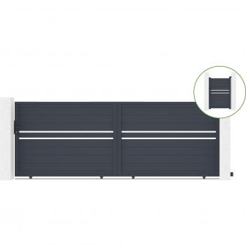 Cimone 4M Aluminio H.140 con Cancela Gris – Puerta Deslizante