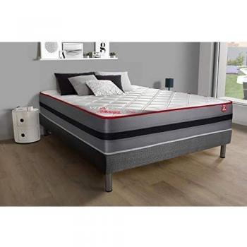 Colchón viscoelástico y somier gris 160 x 200 VITALIT