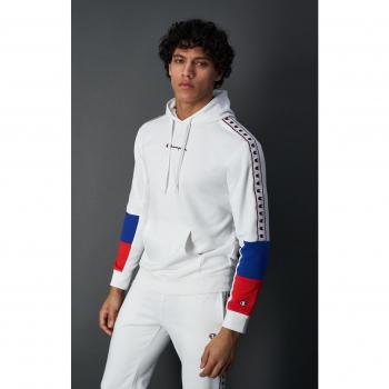 Champion Retro Sport Classic Logo Kapuzenpullover Herren weiß bunt