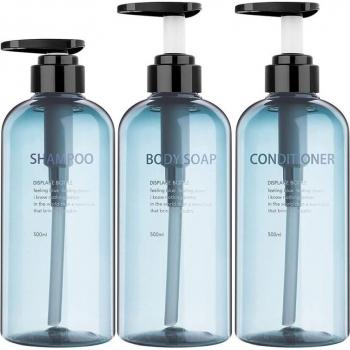 Juego de 3 botellas de loción y champú