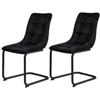 JENNY Samtvelours Freischwinger Esszimmerstuhl 2er Set