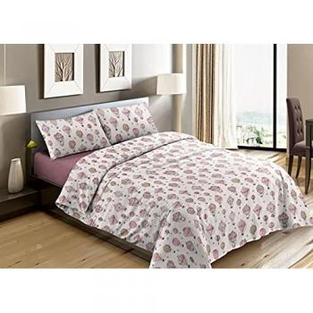 Sacco Copripiumino in Cotone Made in Italy Vari Disegni Piazza 1-2 Mongolfiera Rosa
