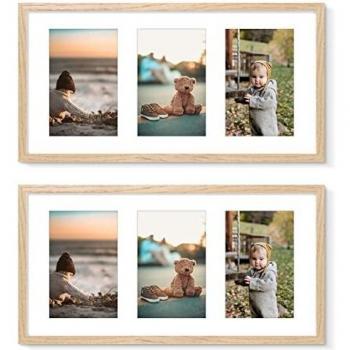 Elegant Oak Double Photo Frames – 19x38cm