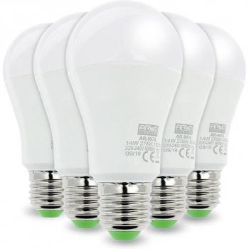 Set Lampadine E27 14W LED – 5 unità, 100W EQ, Colore Neutro 4000K (Bianco)