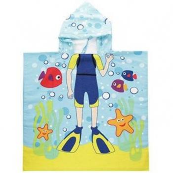 Children's Mermaid Hooded Poncho Towel 0-6T