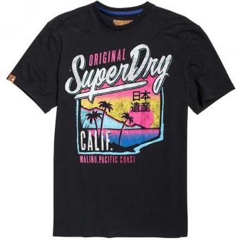 Superdry Herren Oversized T-Shirt Acid Pacifica, Schwarz (Black 02A), Small