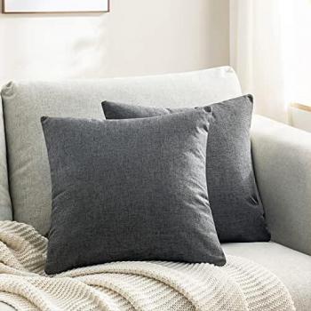 ASYOUWISH Dark Grey Decorative Pillow Cases – Sofa & Bed