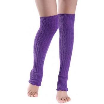 Kniehohe gefaltete Beinsocken – einfarbig gestrickt, wärmehaltig, Außenfuß-Variante für Frauen