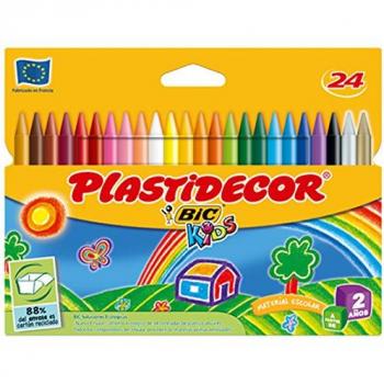 Bic Plastidecor Bright Shades Crayons Assortment (Pack of 24)