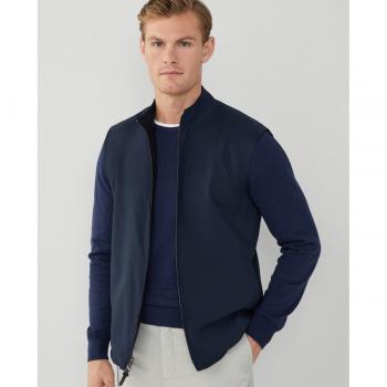 Chaleco de punto Hackett para hombre en color azul marino con cremallera