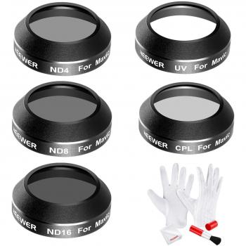 Neewer Set Pulizia Mavic Pro: Filtri UV, CPL e ND4/8/16 in Vetro HD con Spazzolino