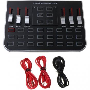 Carte son F8 Live mixeur vocaux micro diffusion web version anglaise T84D