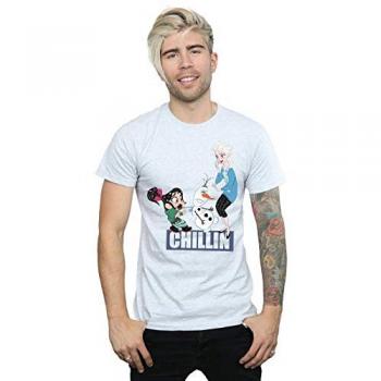 Disney Wreck It Ralph T-Shirt für Herren in Grau mit Elsa und Vanellope