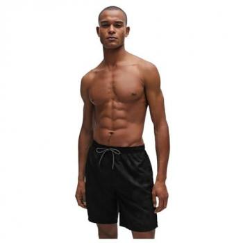 BOSS Orca 50509127 – traje de baño ecológico, estilo playa, polo negro