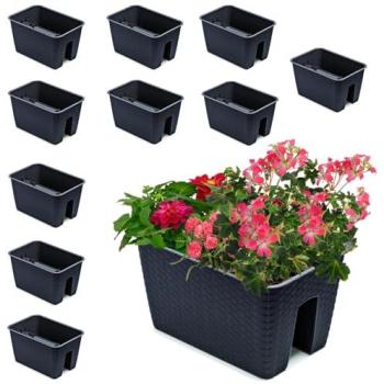 Potting Box Rotin Anthracite 10× – 27,2 cm x 39,6 cm – 13 L