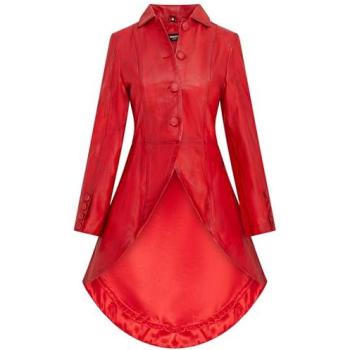Infinity Leather Vantaa Gothic Victorian Coat – Full Length, Large, Red
